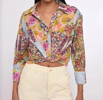 Love The Label Amber Top In Petunia Patchwork In Brown