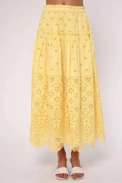 Love The Label Angelique Midi Skirt In Sunlight In Yellow