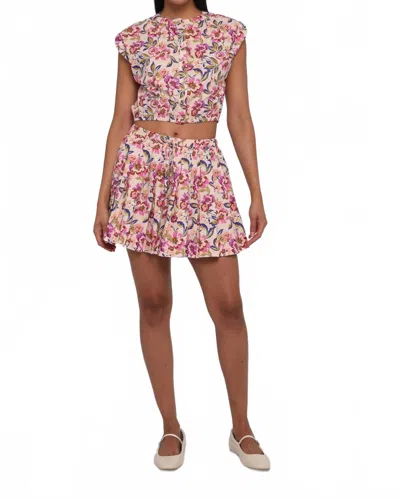 Love The Label Ansleigh Mini Skirt In Roxanna Floral Print In Multi
