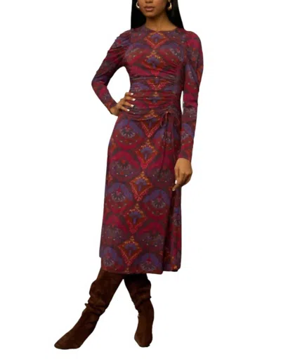 Love The Label Astrid Maxi Dress In Candelabra Multi Print In Burgundy
