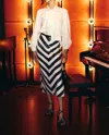 Love The Label Augusta Skirt In Chevron Sequins In Multi
