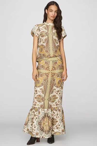 Love The Label Ava Maxi Skirt In Green