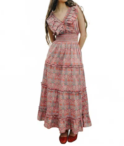 Love The Label Azalea Midi Dress In Strawberry Thief Liberty Print In Multi