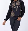 Love The Label Bernice Top In Oleander Black In Multi