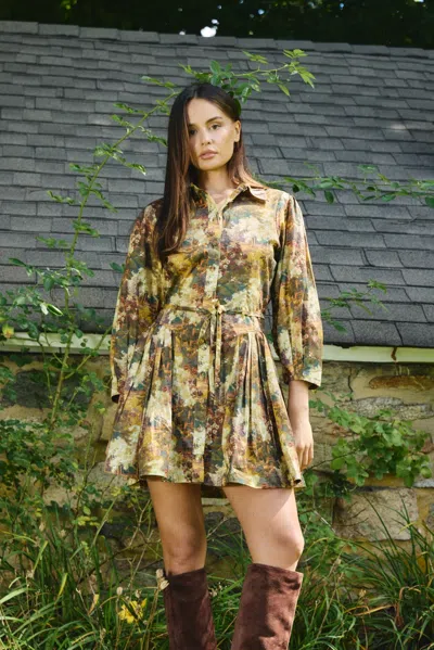 Love The Label Calloway Mini Dress In Autumn Arboretum Liberty Print