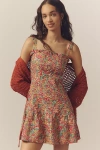 Love The Label Cally Sleeveless Ruffle-trim Mini Dress In Multi