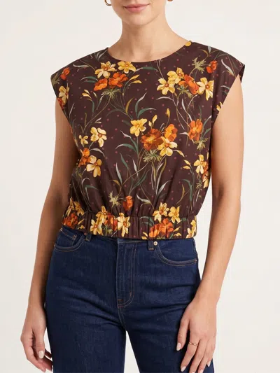 Love The Label Cambrie Top In Burgundy