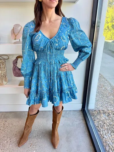 Love The Label Cameron Mini Dress In Amelie Print Mix In Multi