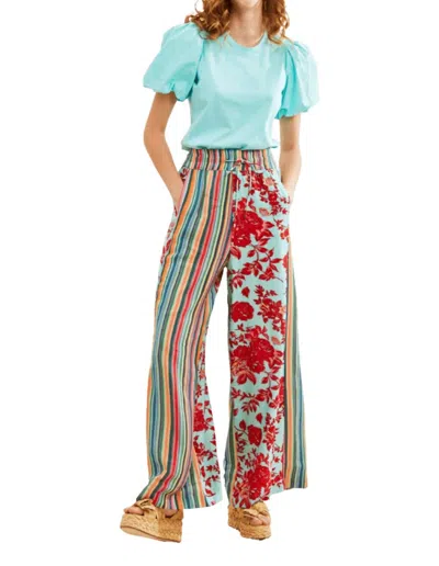 Love The Label Carly Pants In Winona Stripe Print In Multi
