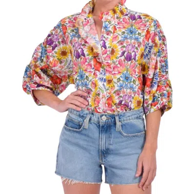 Love The Label Carolina Top In Flower Muse In Multi