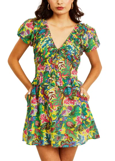 Love The Label Caroline Mini Dress In Petra Print In Multi