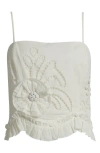Love The Label Cassia Floral Appliqué Cotton & Linen Top