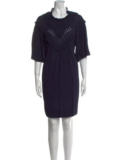 Pre-owned Love The Label Crew Neck Knee-length Dress In Blue