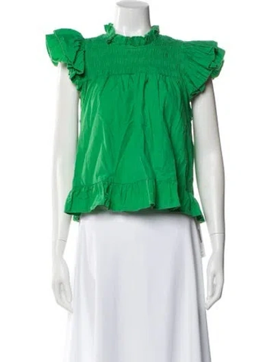 Pre-owned Love The Label Crew Neck Sleeveless Top In Green