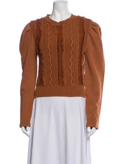 Pre-owned Love The Label Crew Neck Sweater W/ Tags In Brown/orange
