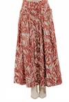Love The Label Crystal Maxi Skirt In Terracotta Zebra In Red
