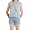 Love The Label Dana Sleeveless Top In Mrs Stonely Blue In Multi
