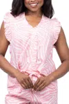 Love The Label Dana Top In Alora Zebra In Pink