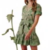 Love The Label Dawson Top In Mason Paisley Green In Green