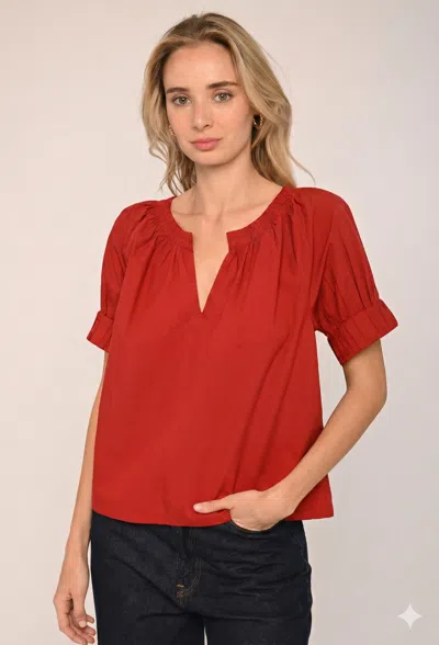 Love The Label Dawson Top In Tango Red