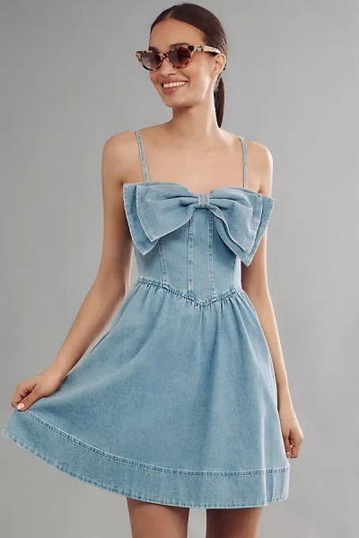 Love The Label Dolcia Bow Mini Dress In Blue