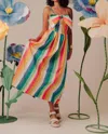 Love The Label Dolcia Midi Dress In Multi Stripe In Multi