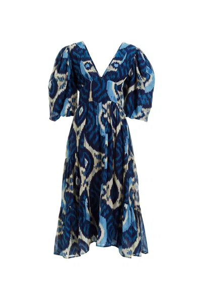 Love The Label Elise Dress In Salome Navy In Blue