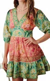 Love The Label Elise Mini Dress In Tresco Mix In Multi