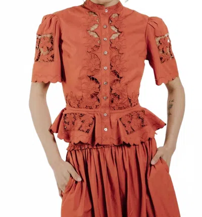 Love The Label Elizabeth Top In Cinnamon In Red