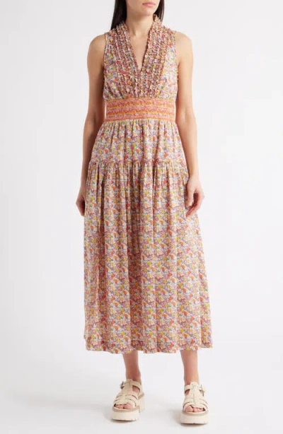 Love The Label Eloise Floral Ruffle Detail Cotton Midi Dress