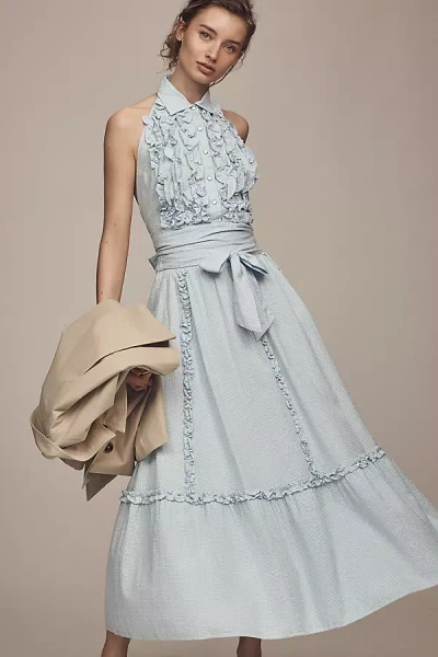 Love The Label Elowen A-line Maxi Skirt In Blue