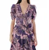 Love The Label Elros V-neck Top In Rolling Winds Print In Multi