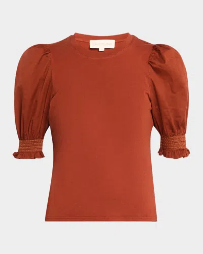 Love The Label Esme Cotton Puff-sleeve Tee In True White