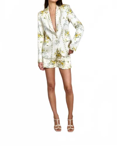 Love The Label Estelle Floral Print Kaye Blazer In Multi In White
