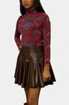 Love The Label Estelle Turtleneck Top In Candelabra Multi Print In Multi