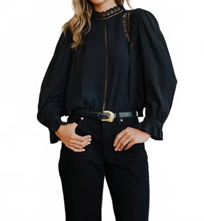 Love The Label Fiona Top In Black In Blue