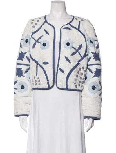Pre-owned Love The Label Floral Print Jacket In White