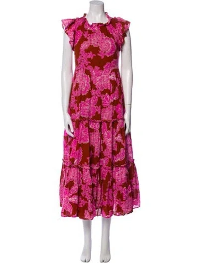 Pre-owned Love The Label Floral Print Long Dress In Multi