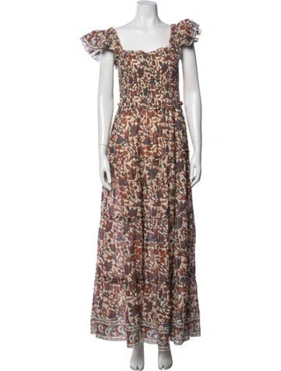 Pre-owned Love The Label Floral Print Long Dress In Orange