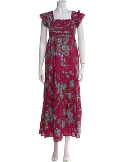 Pre-owned Love The Label Floral Print Long Dress In Pink