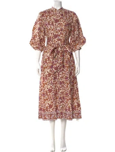 Pre-owned Love The Label Floral Print Long Dress W/ Tags In Neutral