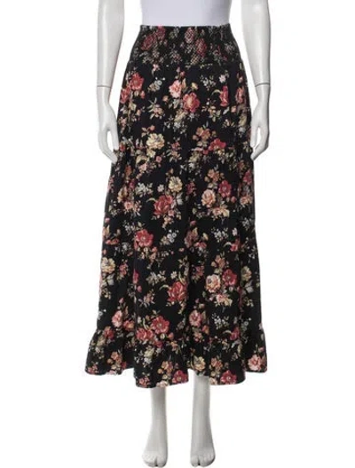 Pre-owned Love The Label Floral Print Long Skirt In Multicolor