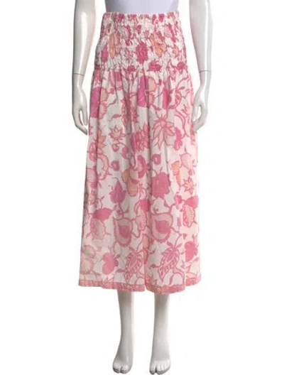 Pre-owned Love The Label Floral Print Long Skirt In Pink
