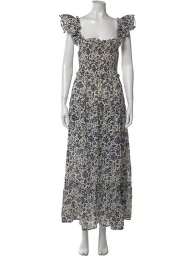 Pre-owned Love The Label Floral Print Midi Length Dress In Neutral