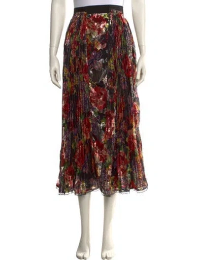 Pre-owned Love The Label Floral Print Midi Length Skirt W/ Tags In Multi