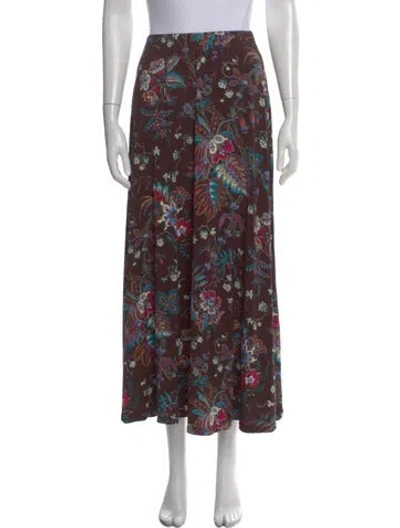 Pre-owned Love The Label Floral Print Midi Length Skirt W/ Tags In Multi