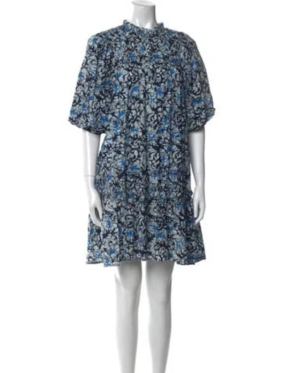 Pre-owned Love The Label Floral Print Mini Dress In Blue