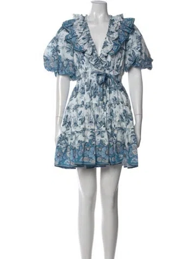 Pre-owned Love The Label Floral Print Mini Dress In Blue
