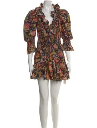 Pre-owned Love The Label Floral Print Mini Dress In Blue