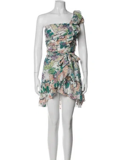 Pre-owned Love The Label Floral Print Mini Dress In Blue